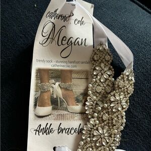 Wedding ankle bracelets white satin ribbon to tie into bow